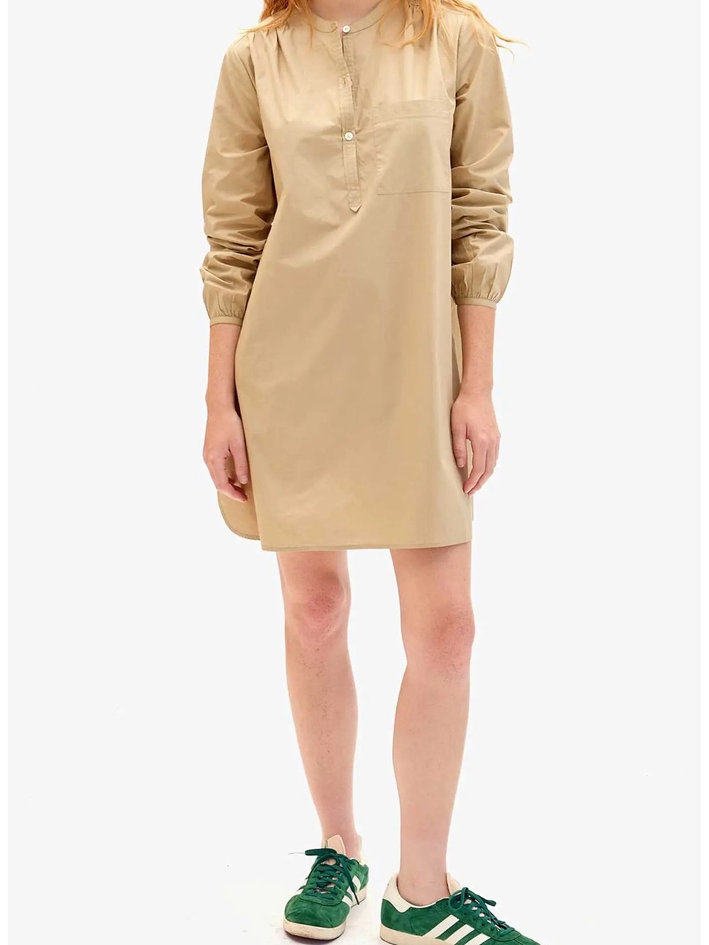 Clare V Poplin Shirt Dress in Beige - Picture 2 of 4